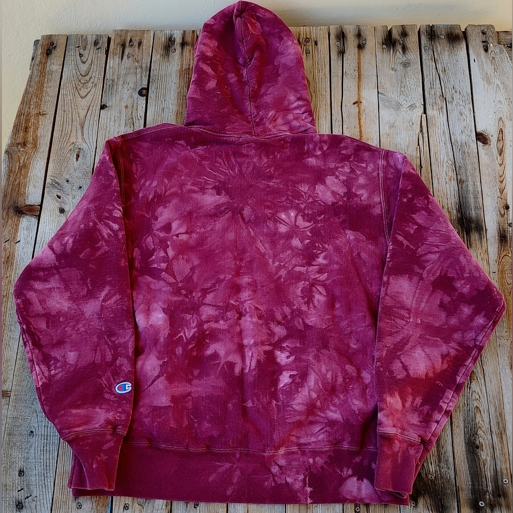 2000s Champion Reverse Weave tye dye hoodie mens size Large - Picture 3 of 4